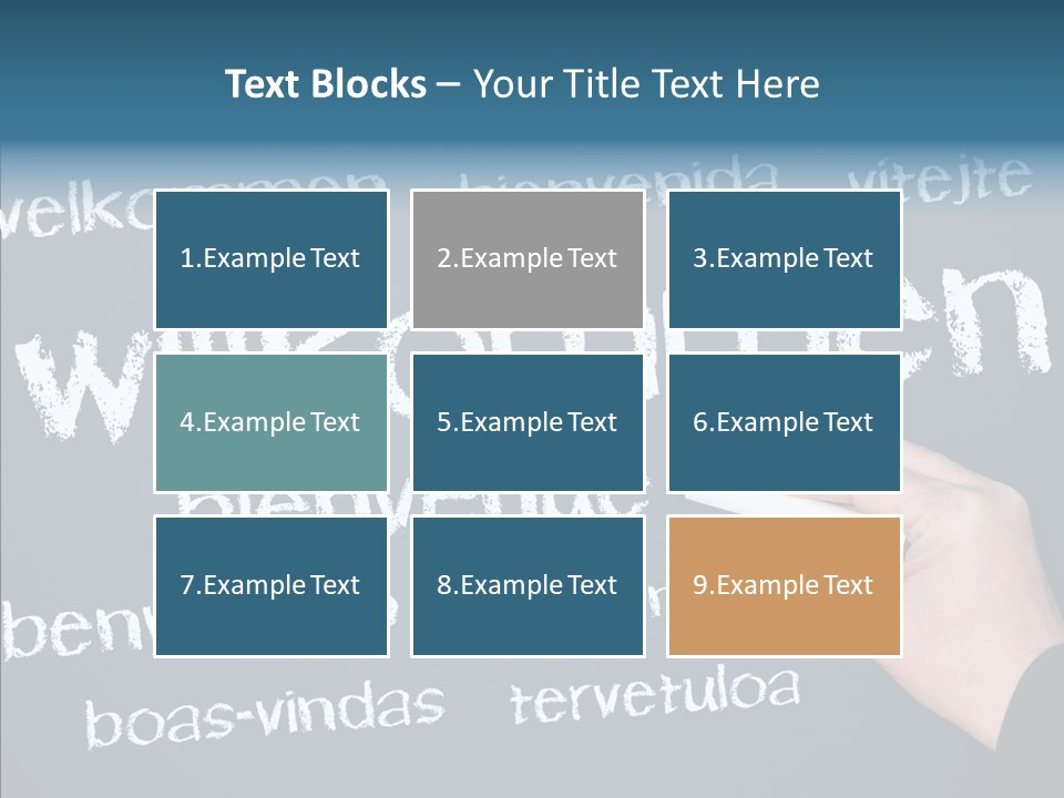 Fremdsprachen Europa Blau PowerPoint Template