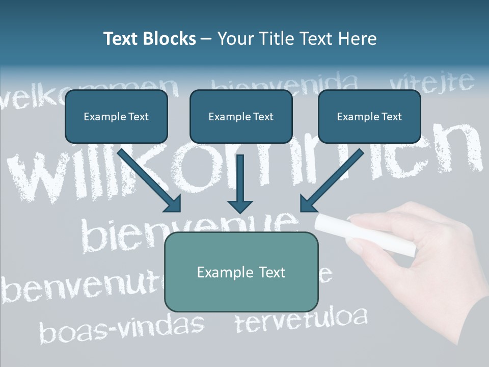Fremdsprachen Europa Blau PowerPoint Template