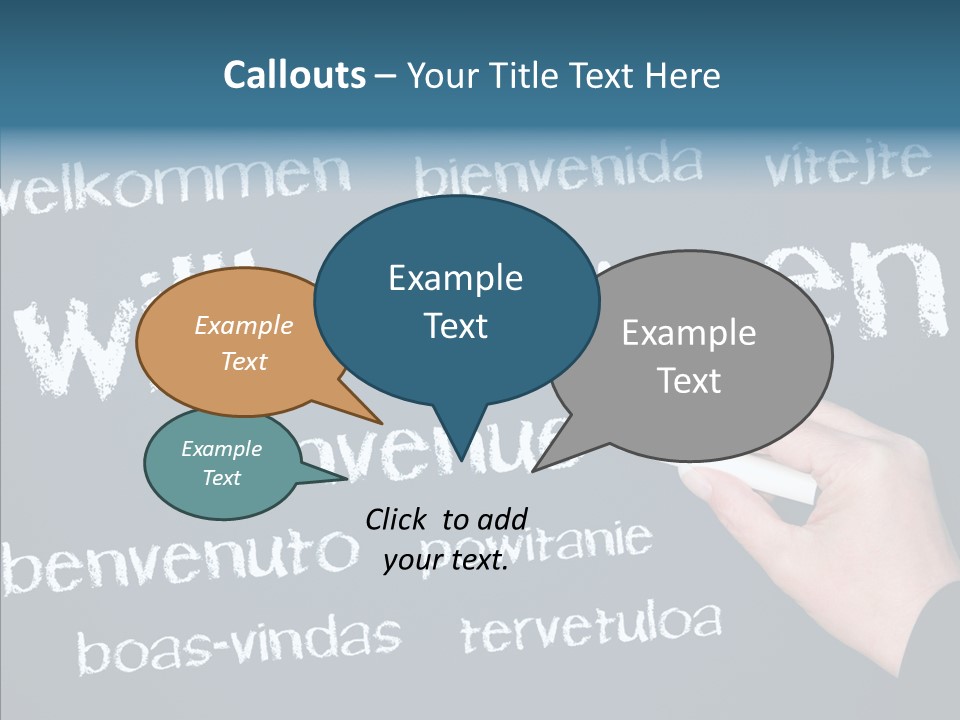 Fremdsprachen Europa Blau PowerPoint Template