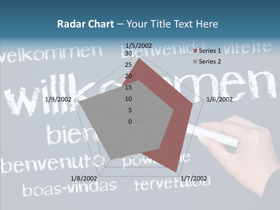 Fremdsprachen Europa Blau PowerPoint Template