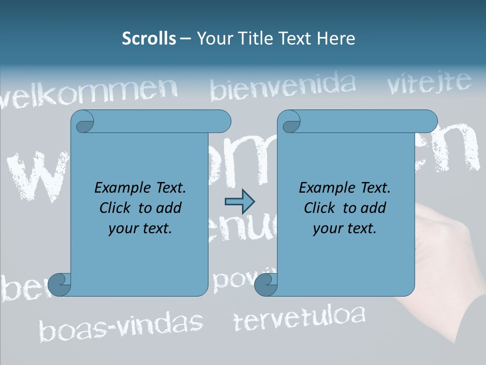 Fremdsprachen Europa Blau PowerPoint Template