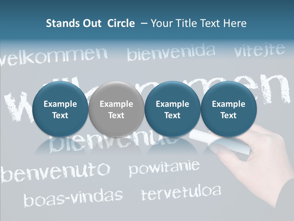 Fremdsprachen Europa Blau PowerPoint Template