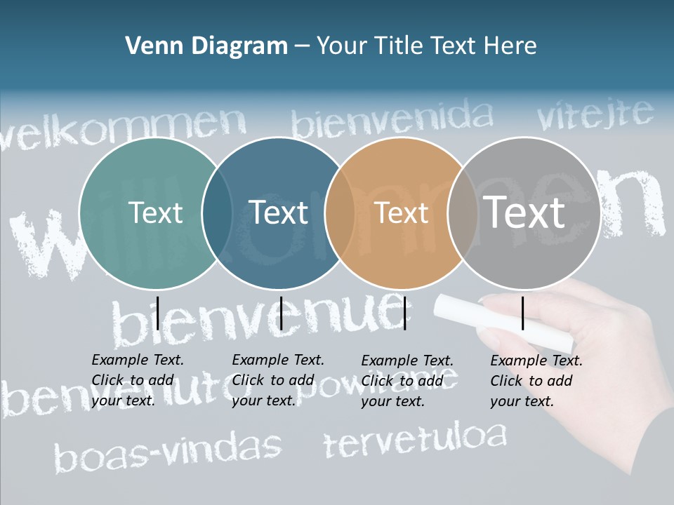 Fremdsprachen Europa Blau PowerPoint Template