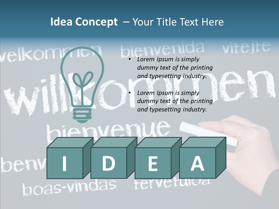 Fremdsprachen Europa Blau PowerPoint Template