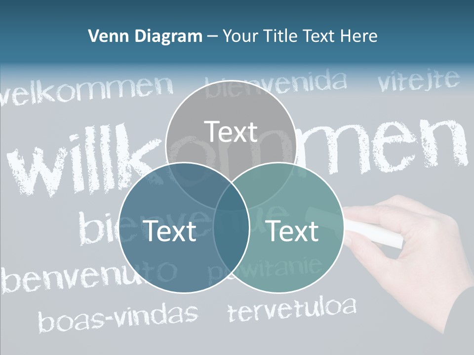 Fremdsprachen Europa Blau PowerPoint Template