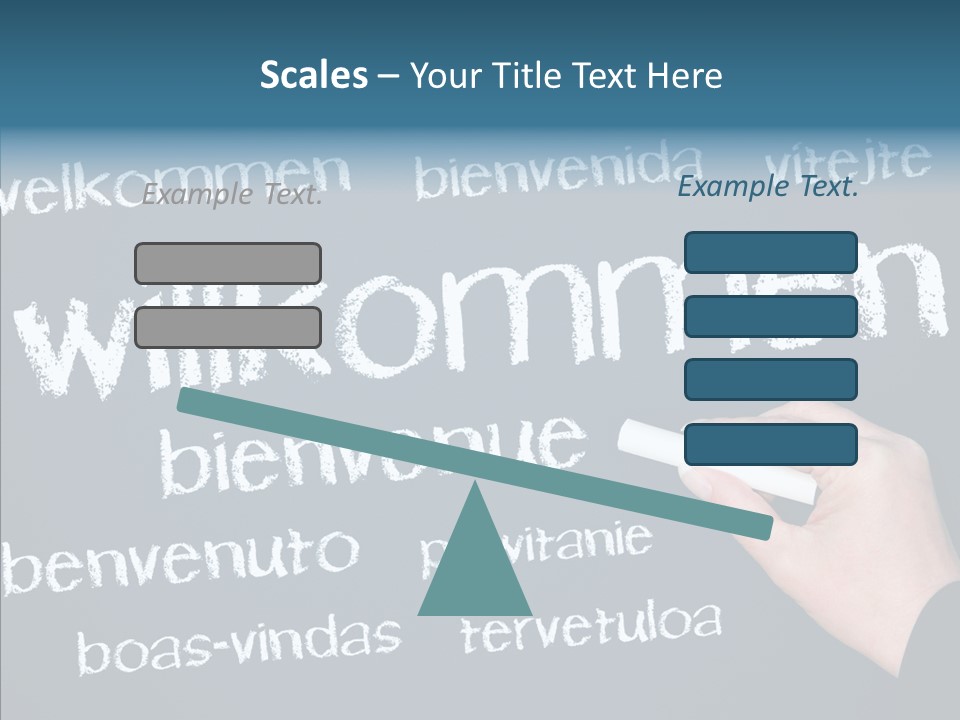 Fremdsprachen Europa Blau PowerPoint Template