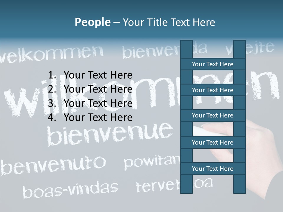 Fremdsprachen Europa Blau PowerPoint Template