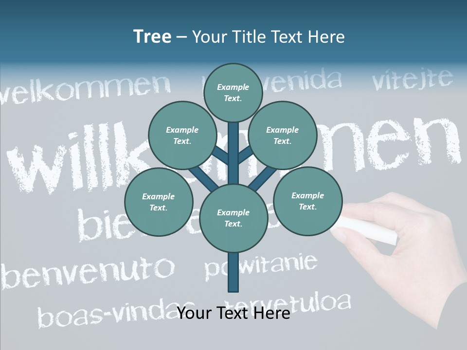 Fremdsprachen Europa Blau PowerPoint Template