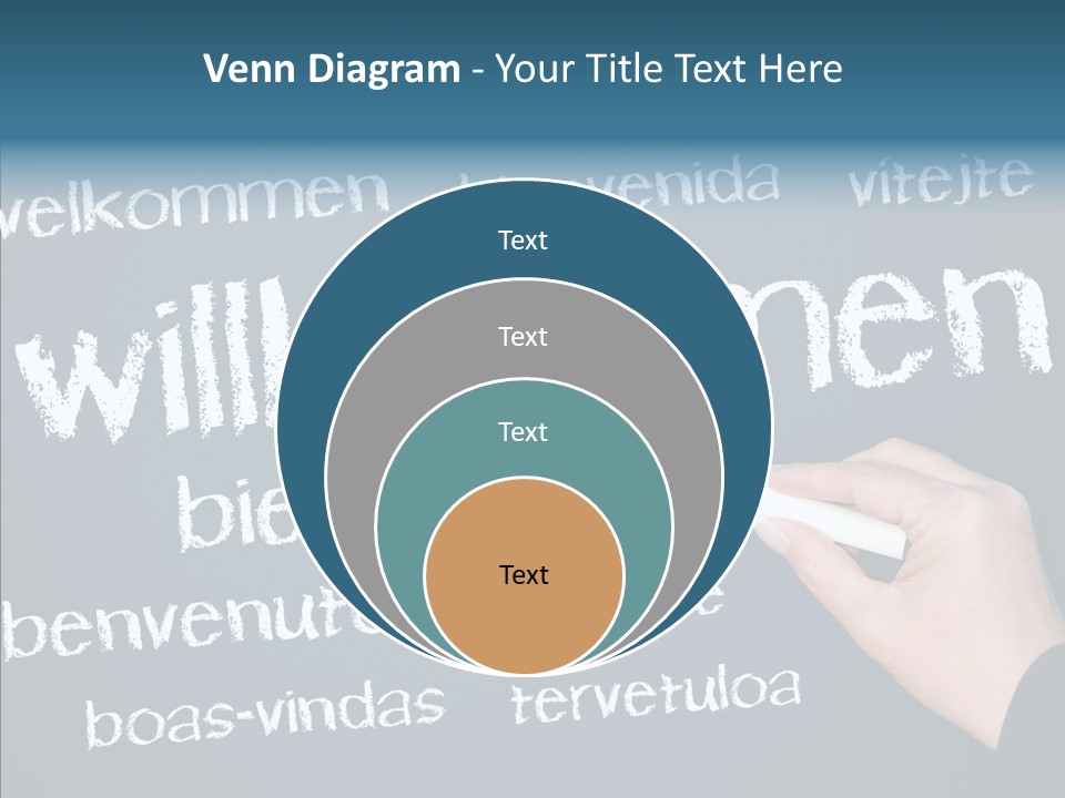 Fremdsprachen Europa Blau PowerPoint Template