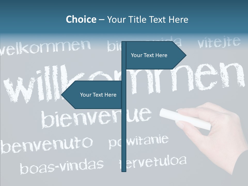 Fremdsprachen Europa Blau PowerPoint Template