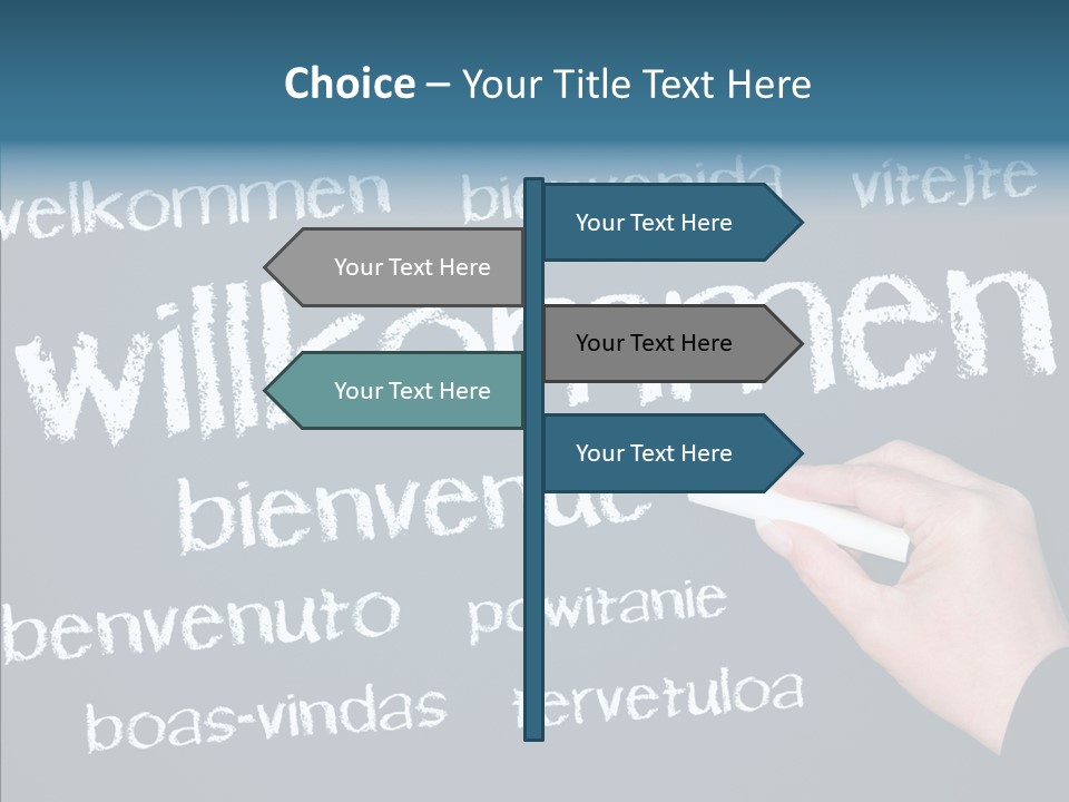 Fremdsprachen Europa Blau PowerPoint Template