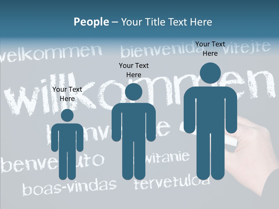 Fremdsprachen Europa Blau PowerPoint Template