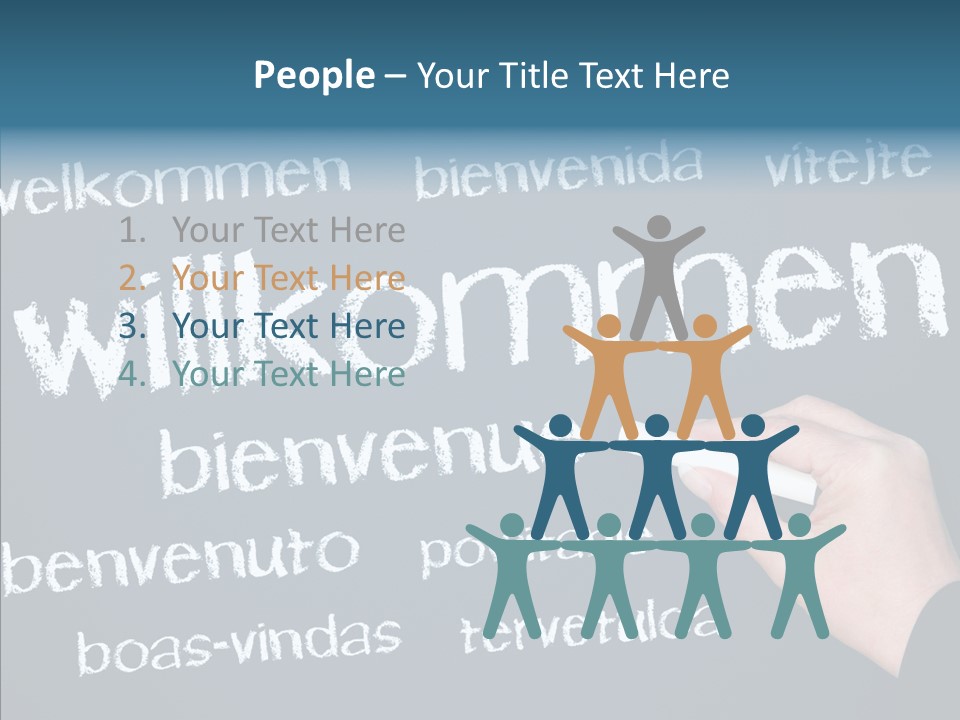 Fremdsprachen Europa Blau PowerPoint Template