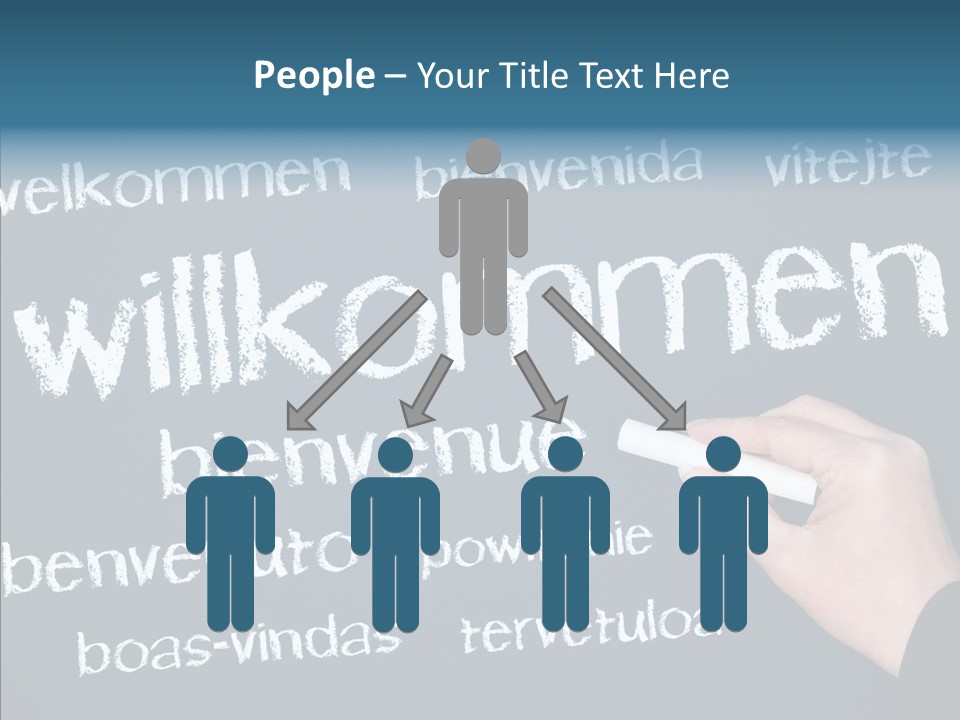 Fremdsprachen Europa Blau PowerPoint Template