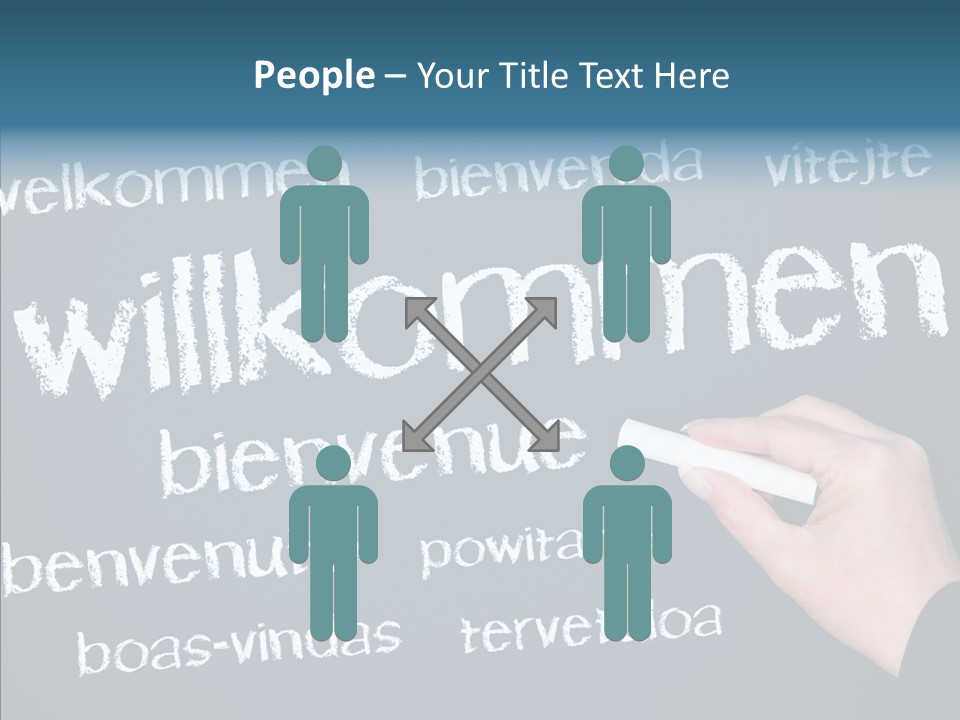 Fremdsprachen Europa Blau PowerPoint Template