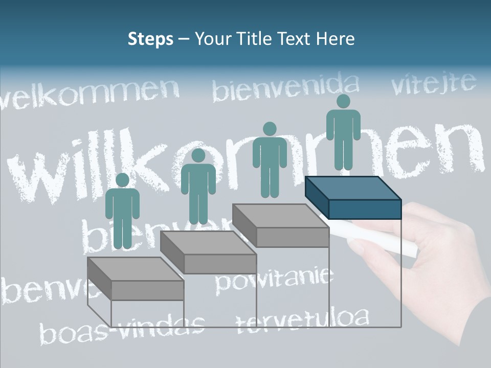 Fremdsprachen Europa Blau PowerPoint Template