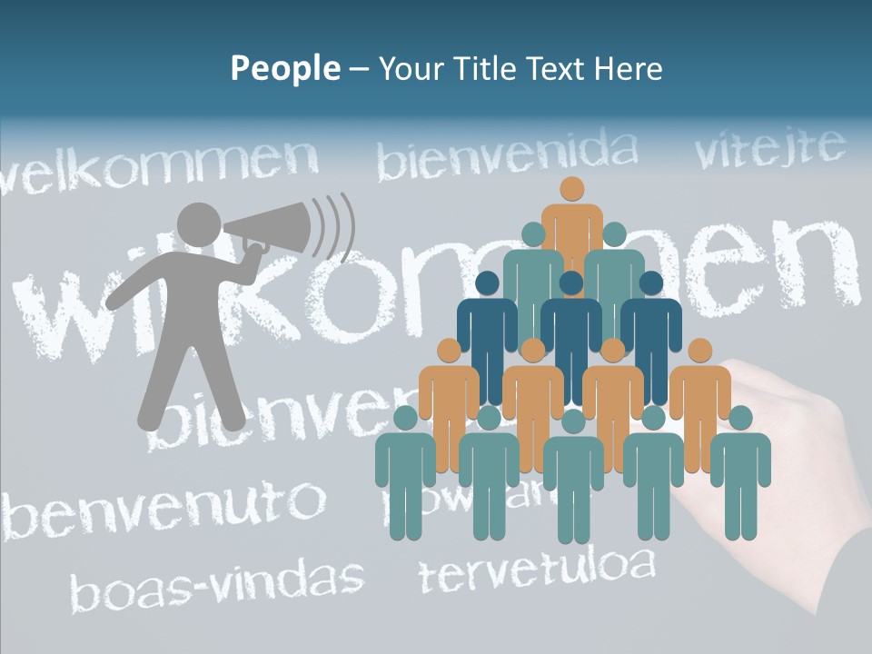 Fremdsprachen Europa Blau PowerPoint Template