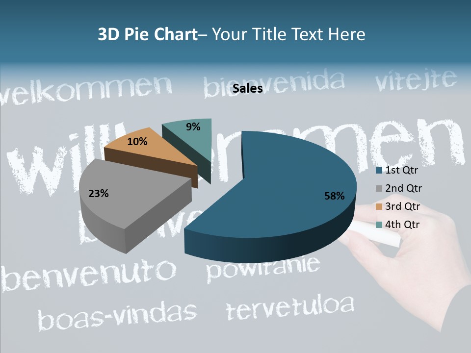 Fremdsprachen Europa Blau PowerPoint Template