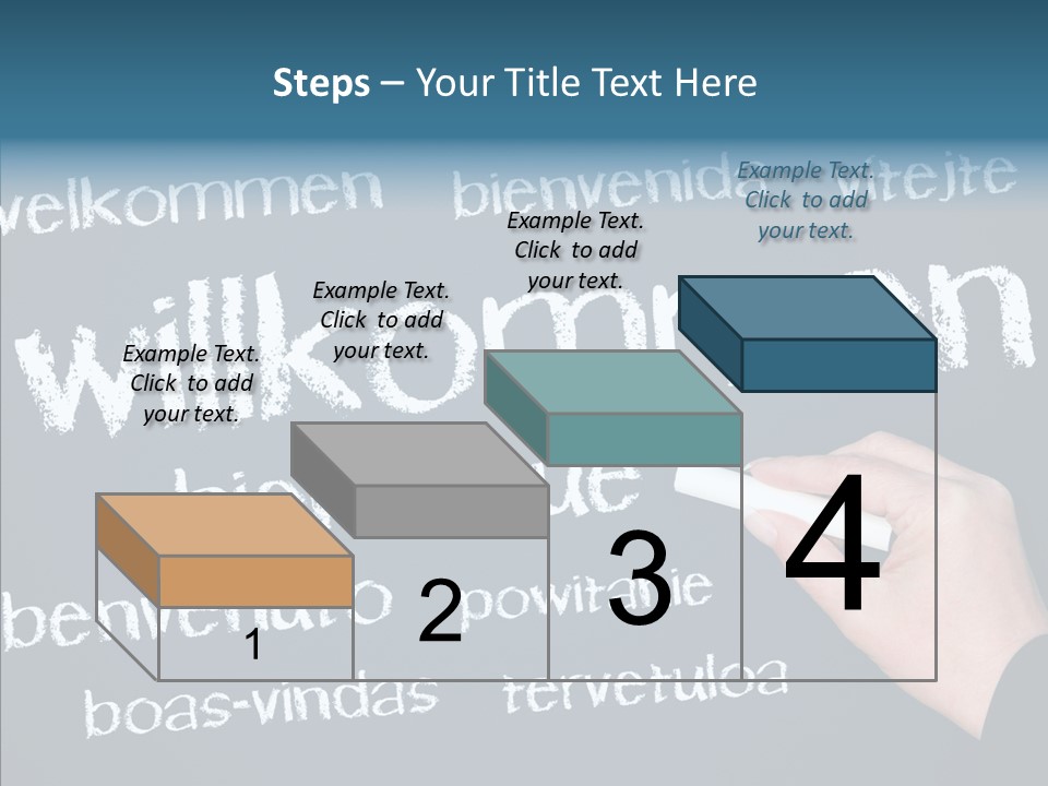 Fremdsprachen Europa Blau PowerPoint Template