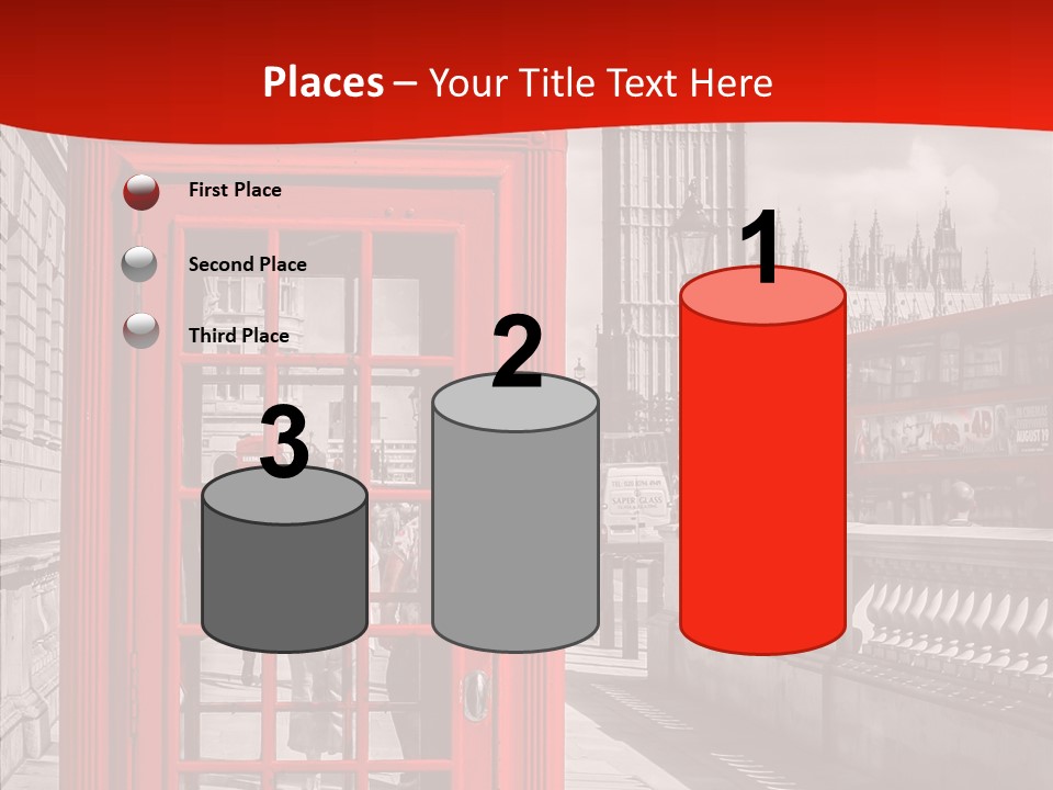 Landscape London Red Bus PowerPoint Template