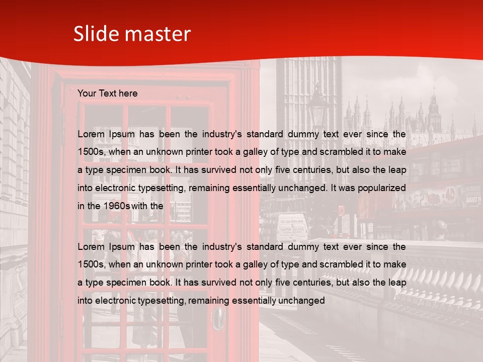 Landscape London Red Bus PowerPoint Template