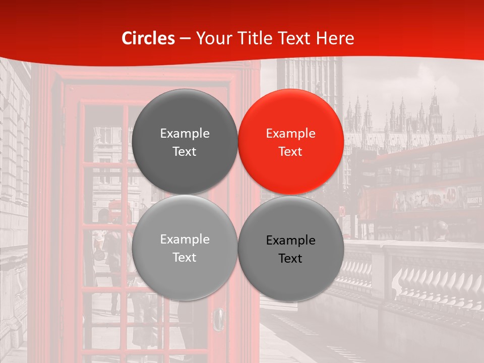 Landscape London Red Bus PowerPoint Template