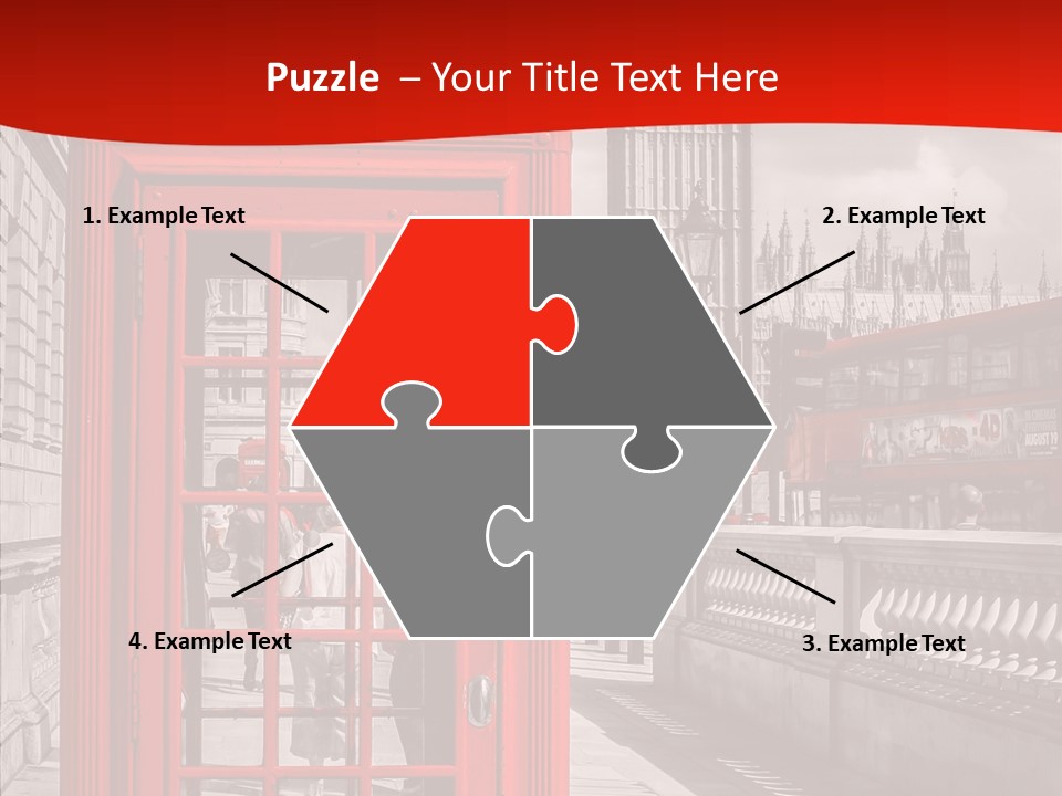 Landscape London Red Bus PowerPoint Template