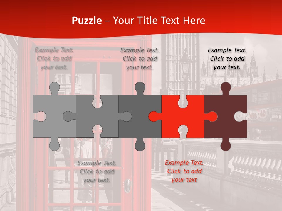 Landscape London Red Bus PowerPoint Template