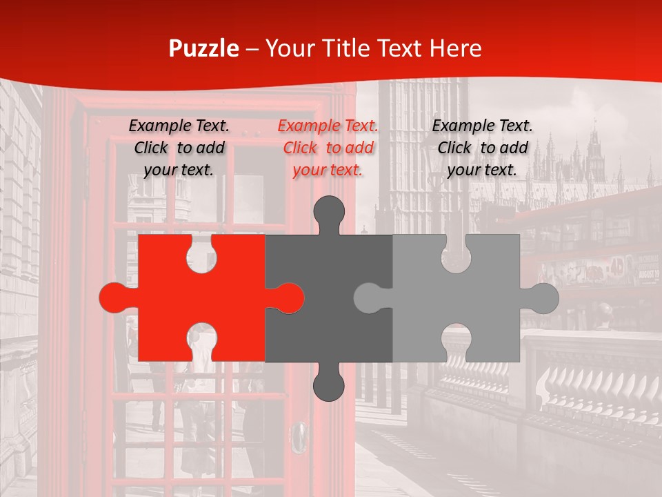 Landscape London Red Bus PowerPoint Template