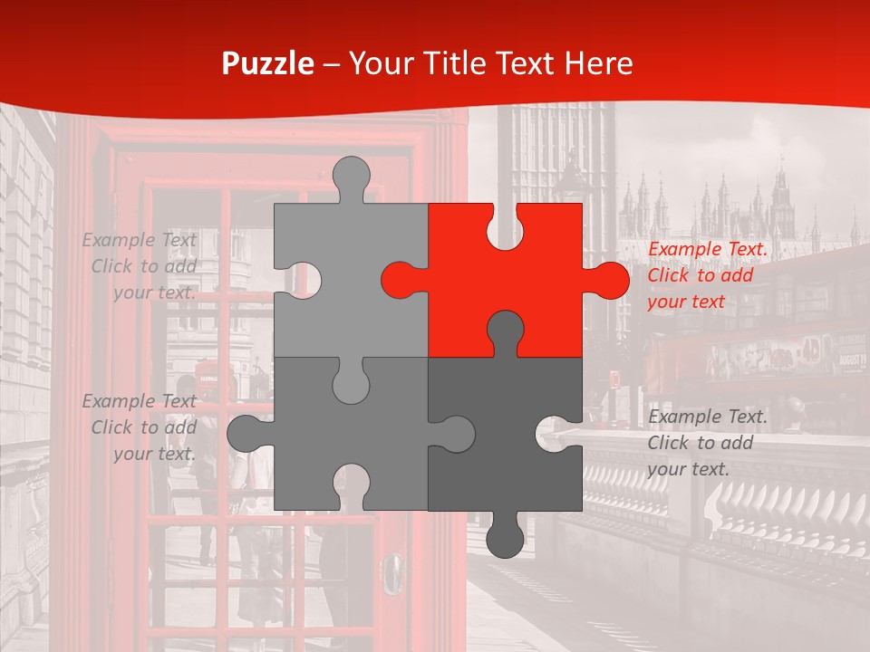 Landscape London Red Bus PowerPoint Template