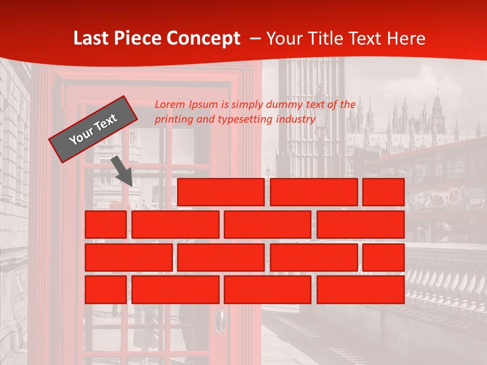 Landscape London Red Bus PowerPoint Template