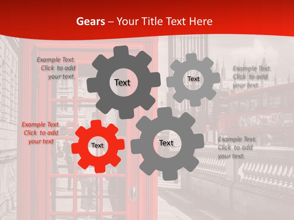 Landscape London Red Bus PowerPoint Template