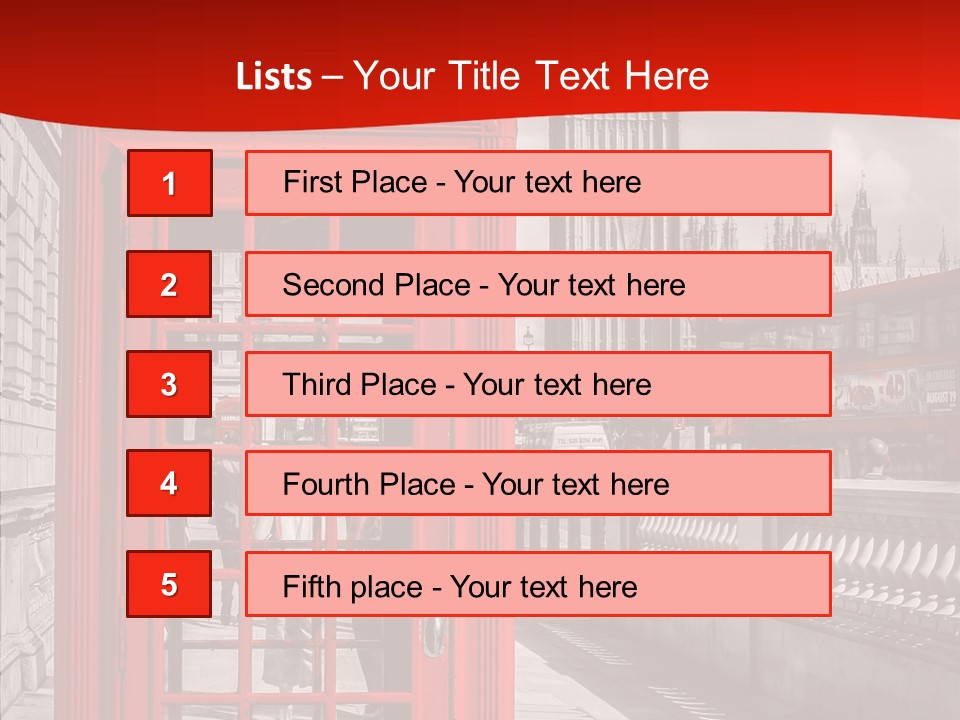 Landscape London Red Bus PowerPoint Template
