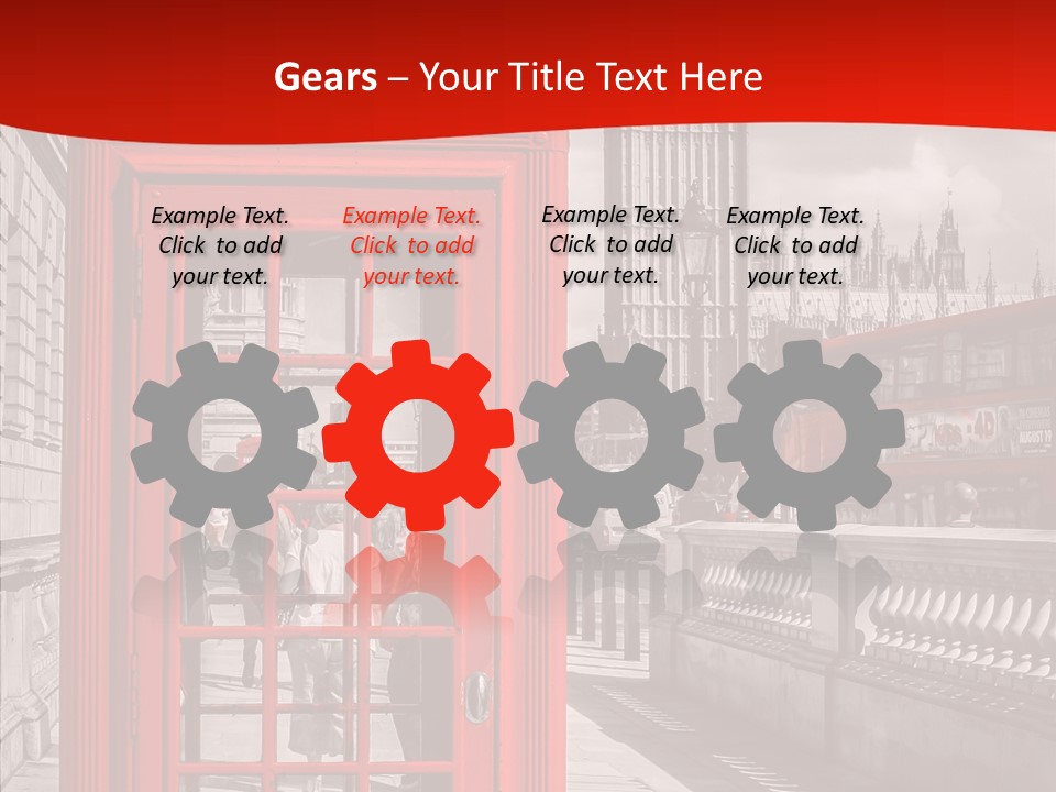 Landscape London Red Bus PowerPoint Template