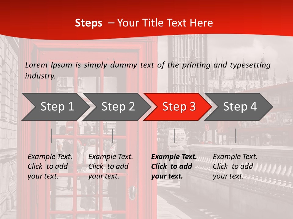 Landscape London Red Bus PowerPoint Template