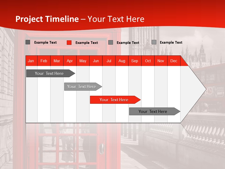 Landscape London Red Bus PowerPoint Template