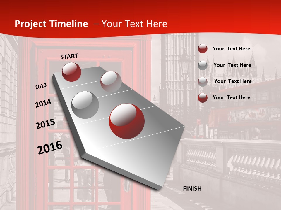Landscape London Red Bus PowerPoint Template