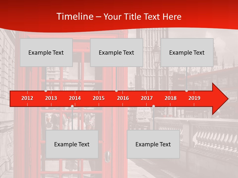Landscape London Red Bus PowerPoint Template