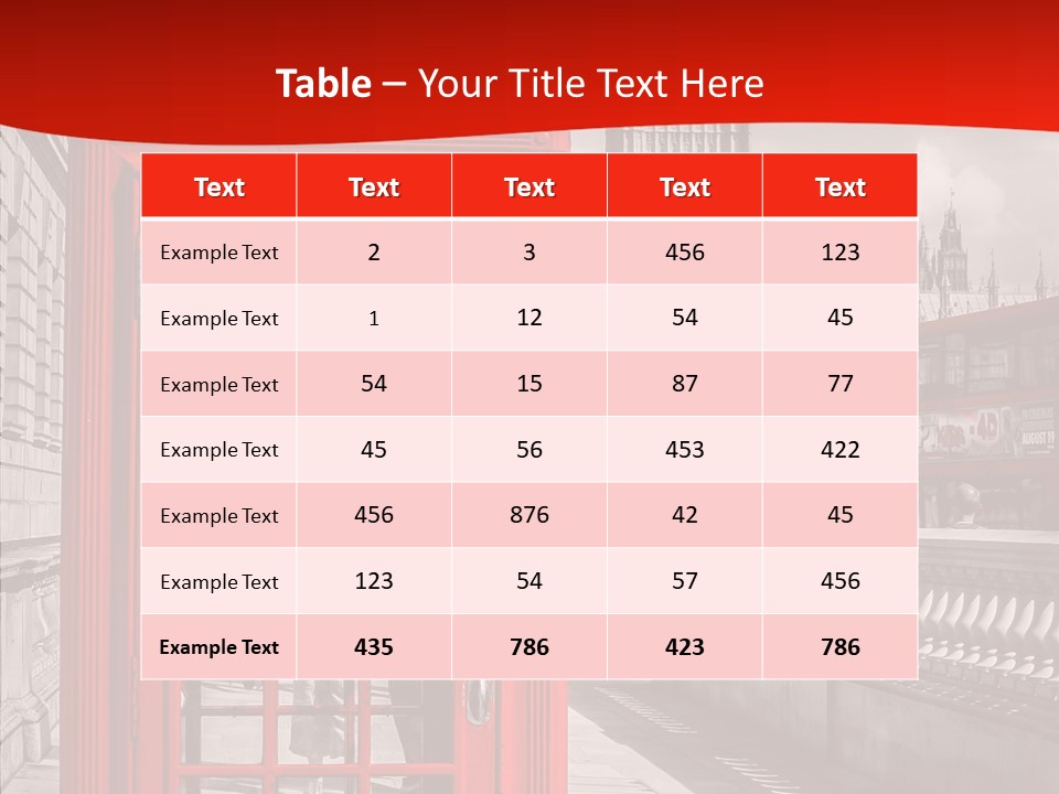 Landscape London Red Bus PowerPoint Template