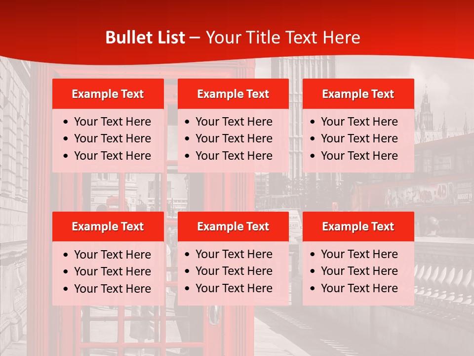 Landscape London Red Bus PowerPoint Template