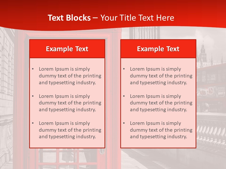 Landscape London Red Bus PowerPoint Template