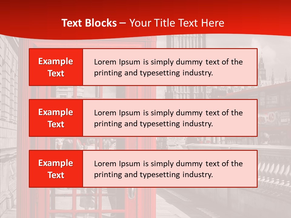 Landscape London Red Bus PowerPoint Template