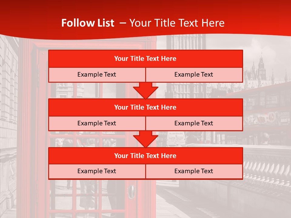 Landscape London Red Bus PowerPoint Template