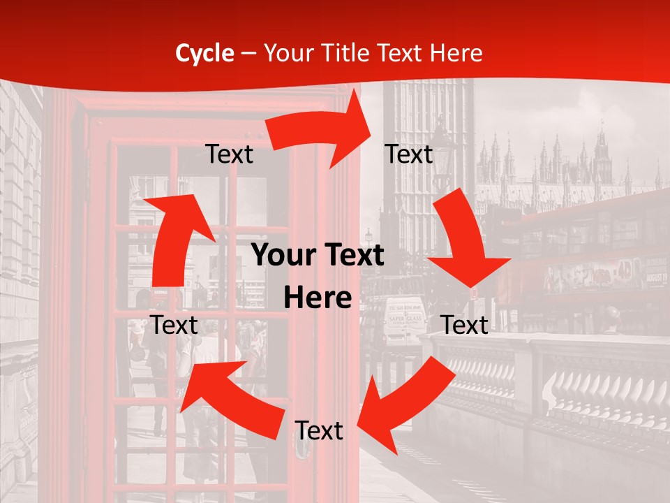 Landscape London Red Bus PowerPoint Template