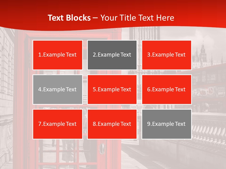 Landscape London Red Bus PowerPoint Template