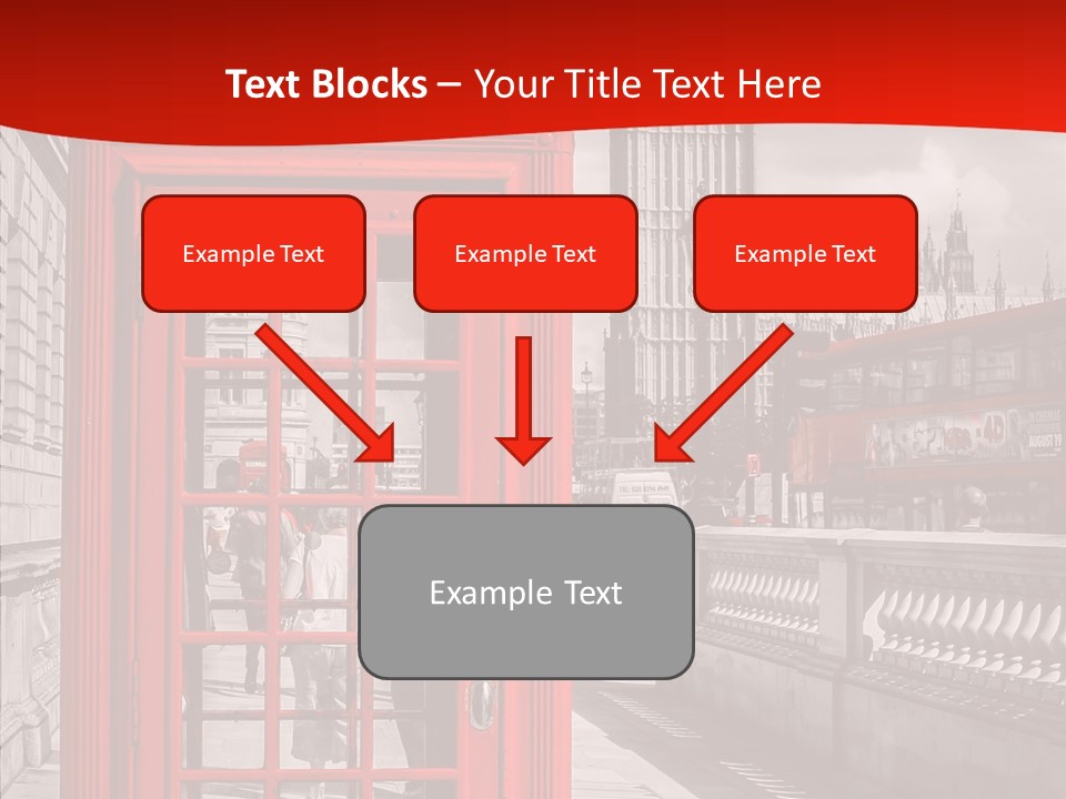 Landscape London Red Bus PowerPoint Template