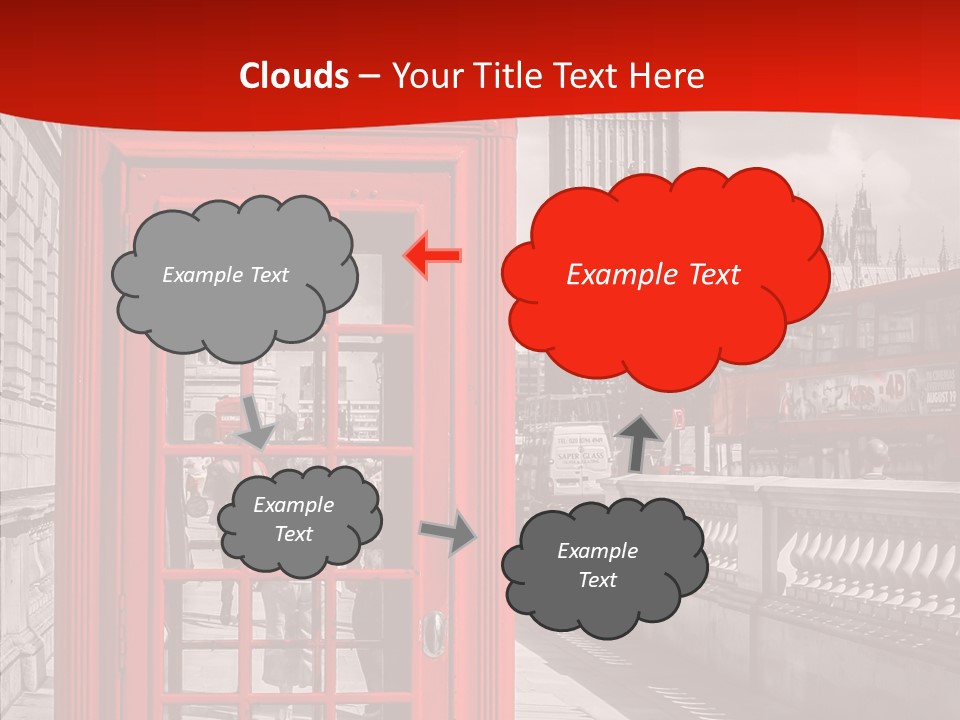 Landscape London Red Bus PowerPoint Template