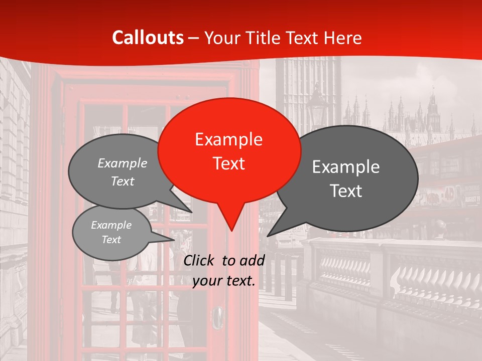 Landscape London Red Bus PowerPoint Template