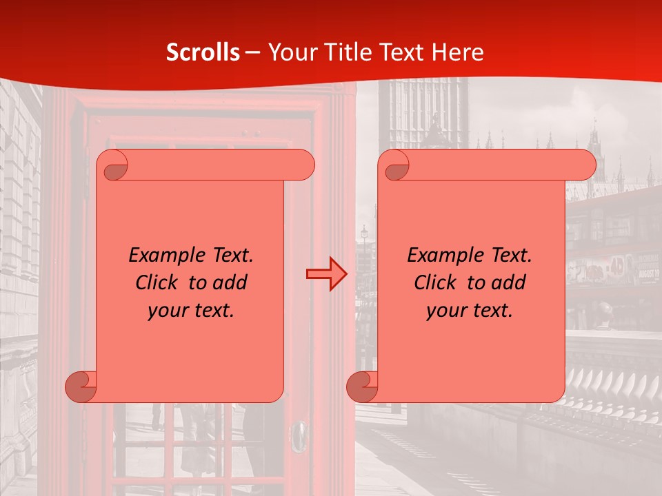 Landscape London Red Bus PowerPoint Template