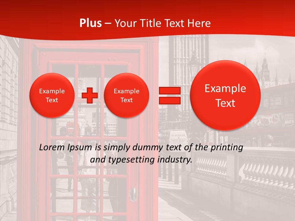 Landscape London Red Bus PowerPoint Template